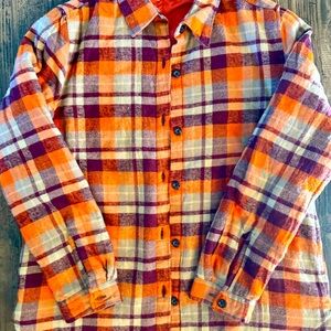 Woolrich Women’s Pemberton Shacket / Orange Plaid Flannel / Lined / Small